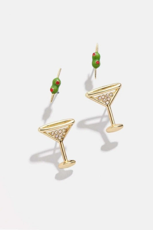 Olive You, Martini Earrings