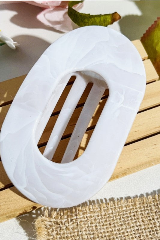 Oval Marble Gradient Hair Claw Clip