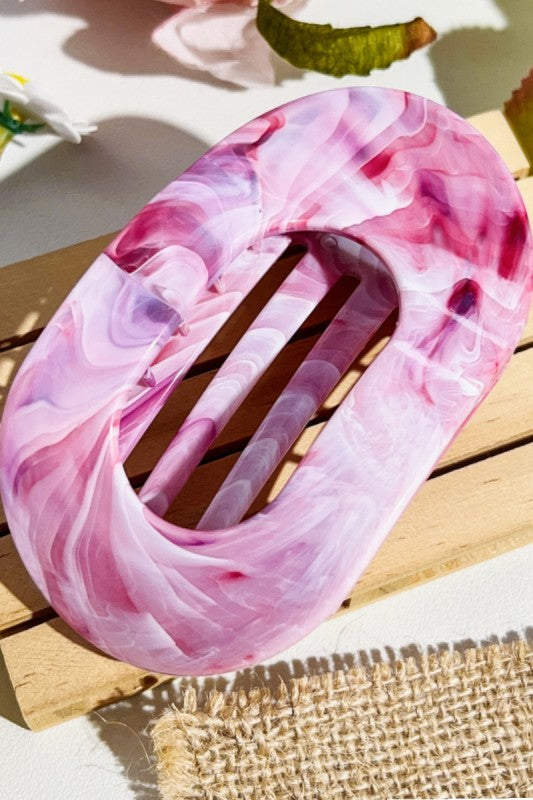 Oval Marble Gradient Hair Claw Clip