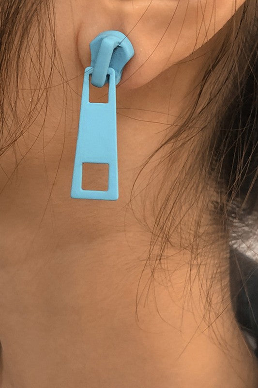 Zipper Lock Head Shape Design Earrings