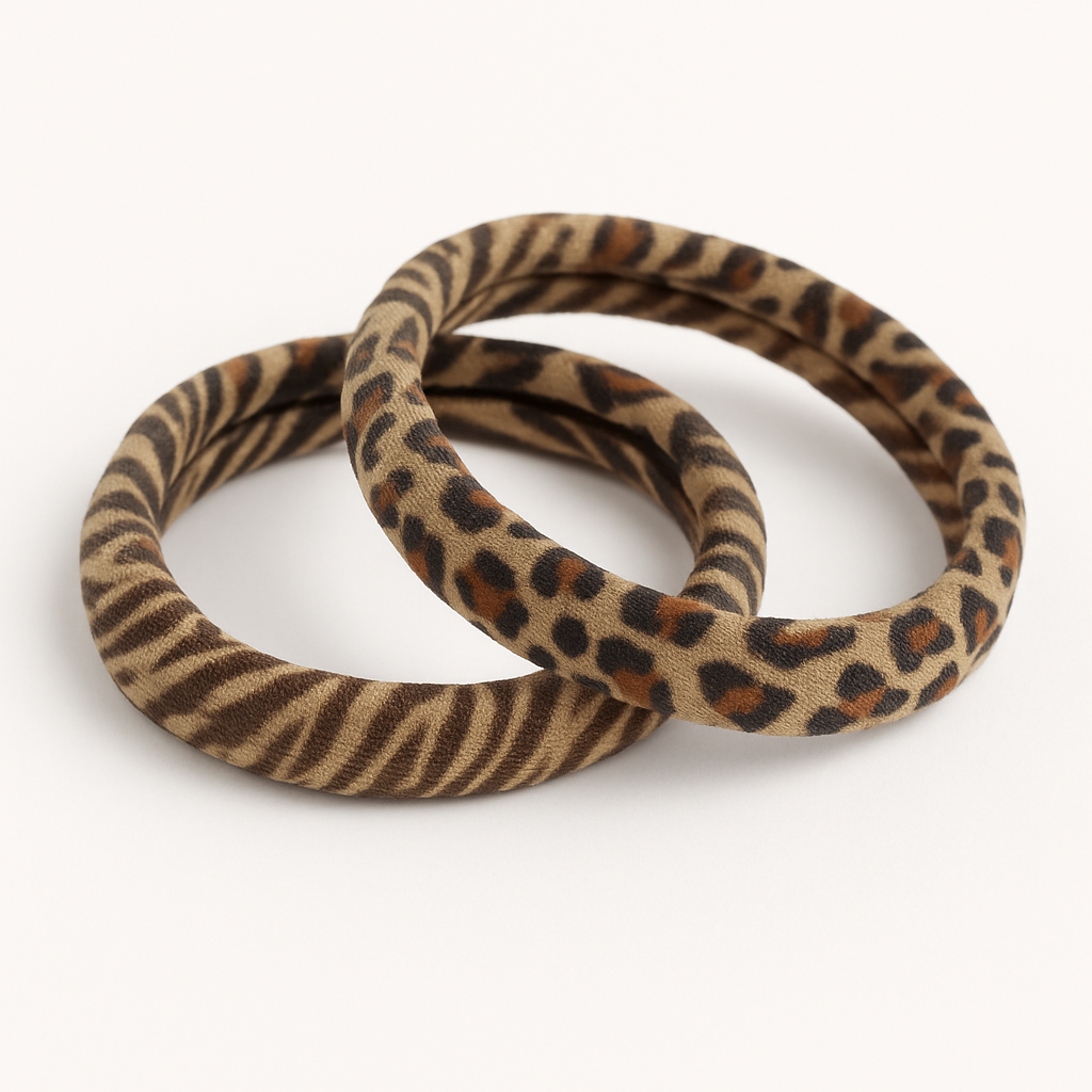 Leopard Print Hair Ties (Set of 2)