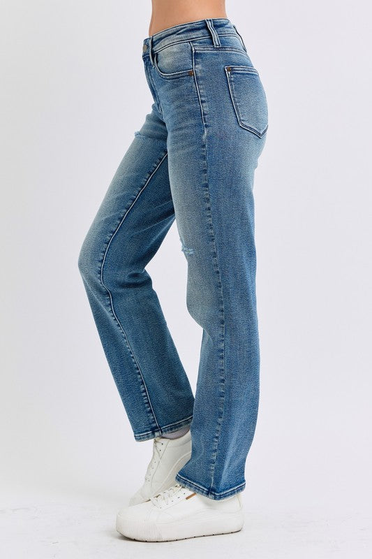 Judy Blue Contrast Wash Destroy Dad Jean