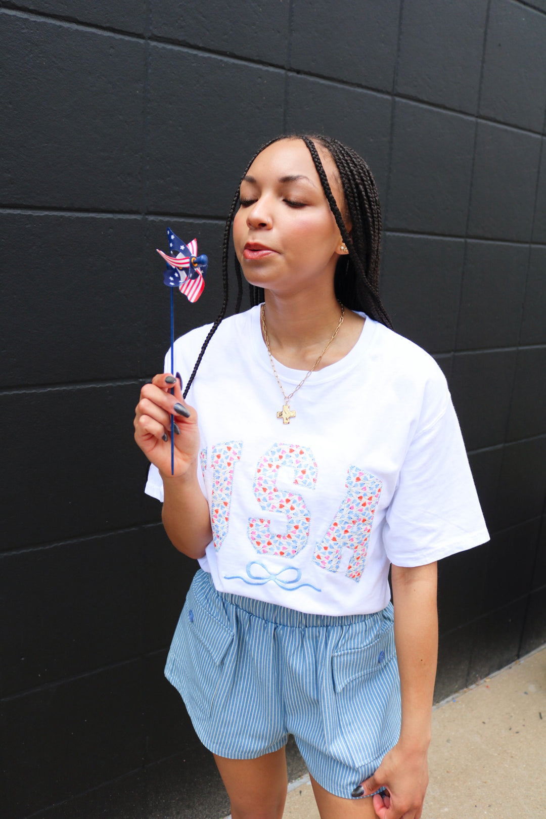 Plus USA Floral T-shirt