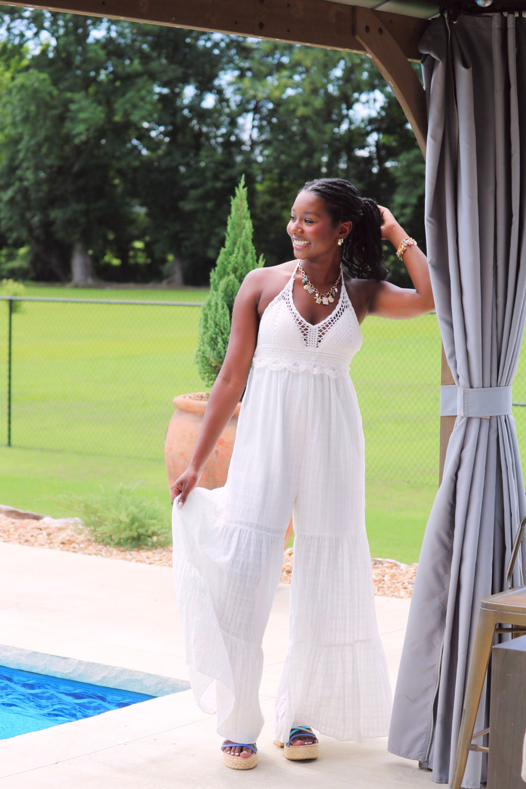 Crochet Halter Neck Jumpsuit