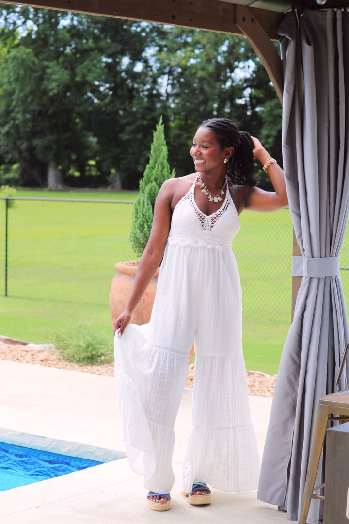 Crochet Halter Neck Jumpsuit