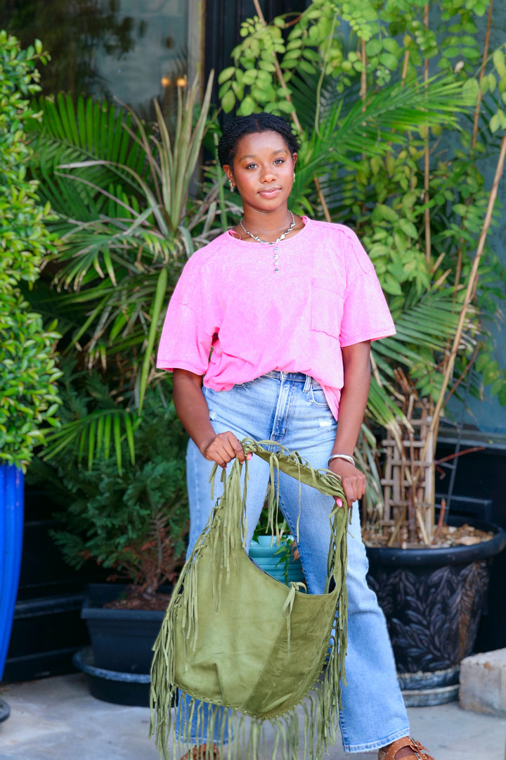 Mineral Washed Oversized Crop Comfy Knit Top