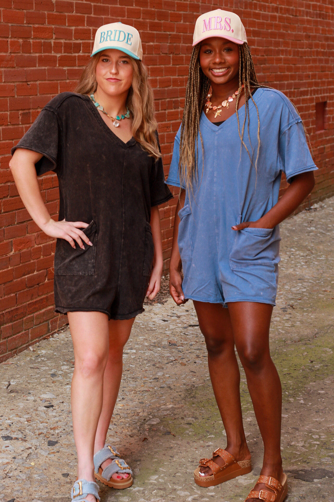 Mineral Washed Oversized Casual Knit Romper