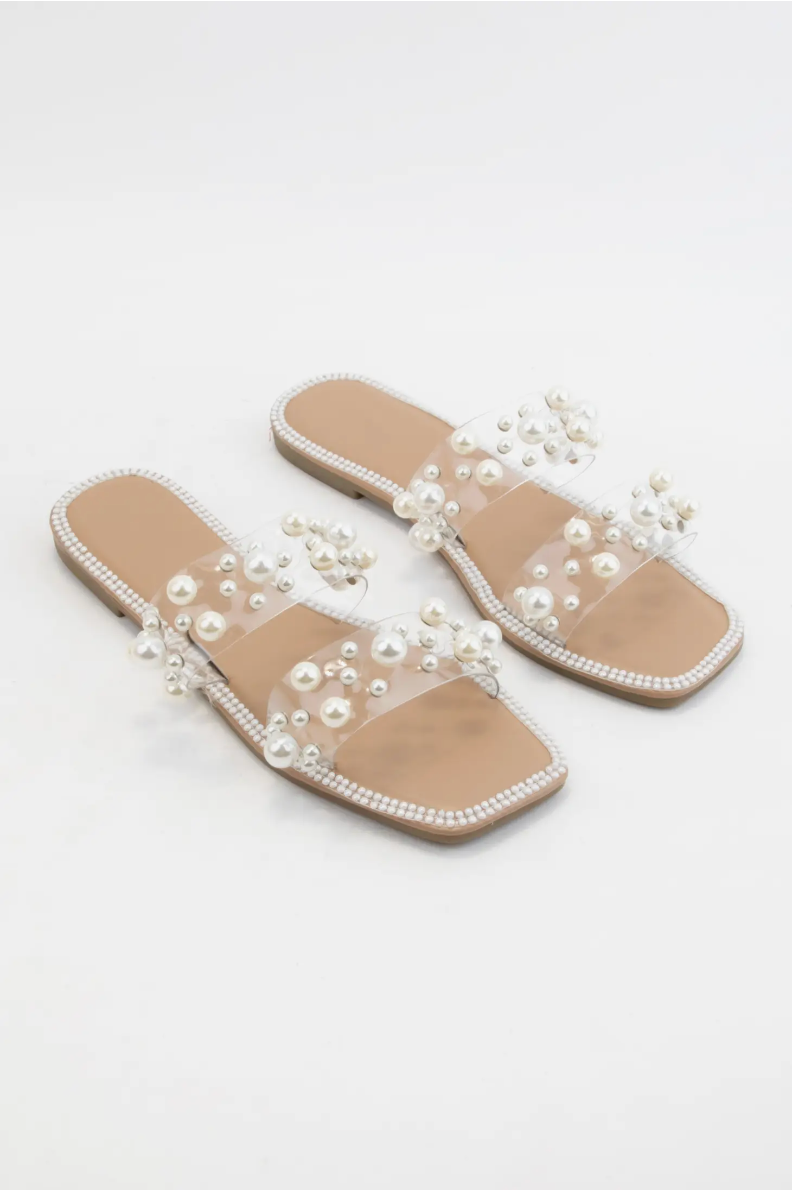 Pearl Jeweled Clear Slide