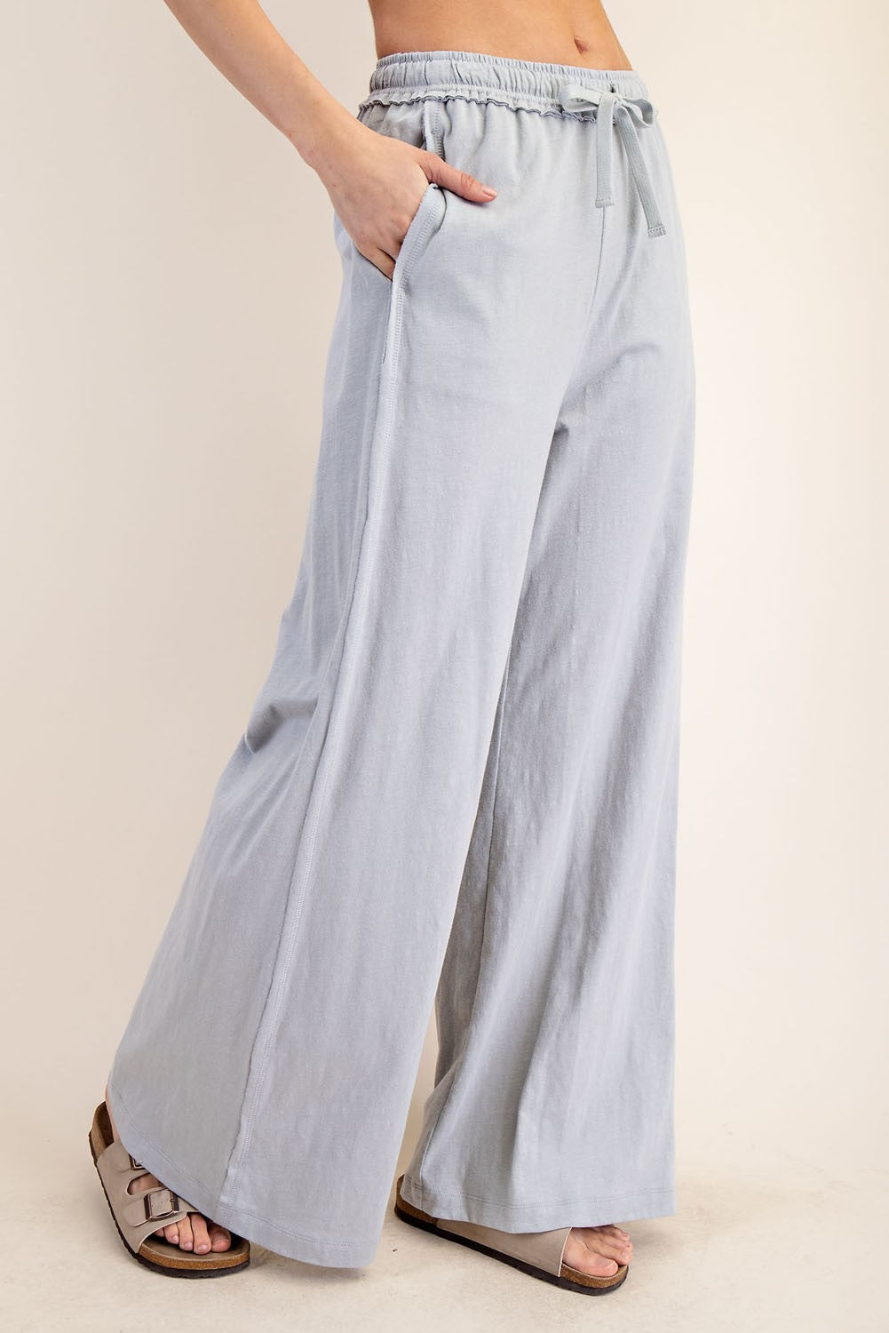 Cotton Slub Lounging Wide Pant